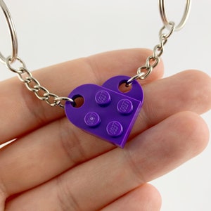 Heart Keyring Set made with Genuine LEGO® bricks, Mix & Match Keychain, Boyfriend, Girlfriend, Couples, Anniversary, Valentine&#39;s Day