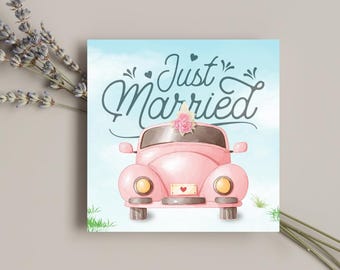 Tarjeta de felicitación personalizada para recién casados (digital)