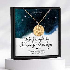 Personalized Child Loss Necklace, Custom Star Map Engraved Pendant, Baby Angel Remembrance Keepsake Gift