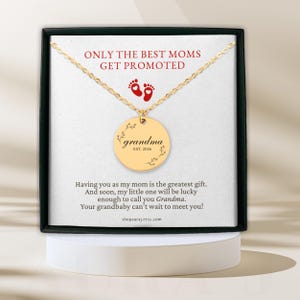 Pregnancy Reveal to Mom Jewelry, Promoted to Grandma Gift, Personalized Grandma to Be Necklace, Baby Announcement Gift