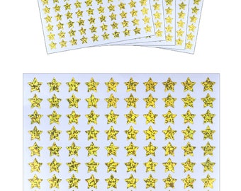100 - 5000 holographic gold star stickers
