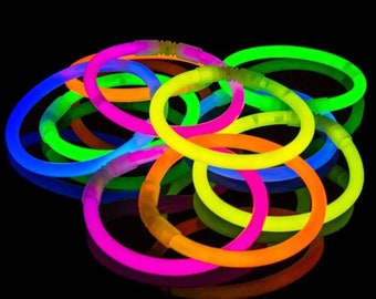1-100 neon light glow in the dark sticks with connecters