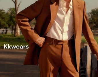 Rust Orange Suit, Men's Formal 2-Piece Wedding Suit