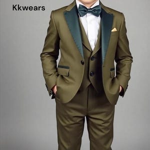 Kid Tuxedo Suit - Kid Wedding Wear - Green Tuxedo Suit - Suit For Kid - Toddler Suit - Elegant Green Suit - Boy&#39;s Clothing - Baby Boy Dress