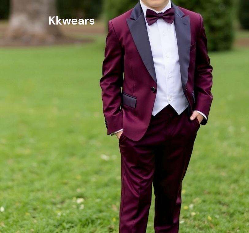 Kid Suit Toddler - Wedding Wear Suit For Kid - Kids Wedding Clothing - kids Suit - boy's wedding suit - suit for boy - Burgundy Tuxedo Suit