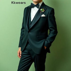 kid Green Suit - Suit For Kid - Three Piece Suit For Kid - Party Wear Dress - Gift For Boy - Page Boy Suit - Baptism Suit - Communion Suit