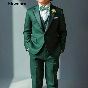 Green Three Piece - Suit For Kid - Baby Boy Suit - Toddler Green Suit - Green Kid Suit - Gift For Son - Page Boy Suit - Ring Bearer Suit