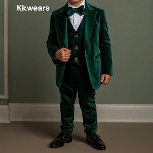 Kid Suit - Kid Wedding Wear Suit - Suit For Kid - Toddler Suit - Toddler Wedding Suit - Elegant Three Piece Suit - Green Three Piece