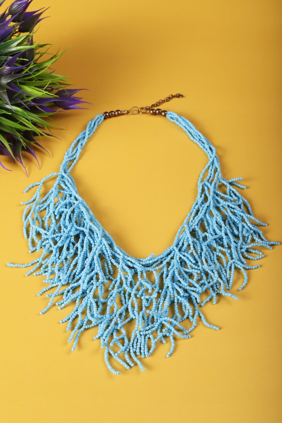 Beach Necklace Unique Boho Hippy Seed Beads Handmade Jewelry Indian Sea