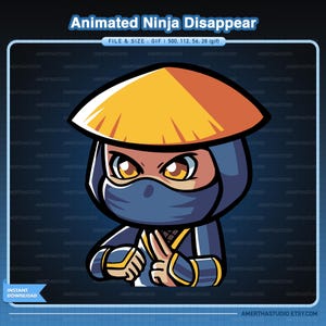 Animated Emotes Ninja Disappear | Twitch Emote | Streamer Emote | Discord Emotes | Twitch Graphics | Animated Twitch | Ninja
