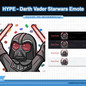 HYPE - Darth Vader Starwars Twitch Streamer Emotes / Youtube Emotes / Facebook Emotes / Text Emote / Discord / Vtuber Emotes