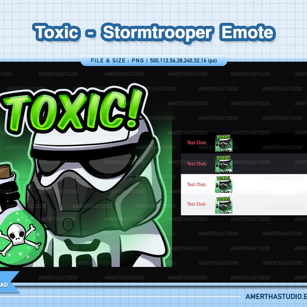 Toxic - Stormtrooper Starwars Twitch Streamer Emotes | Youtube Emotes | Facebook Emotes | Text Emote | Discord | Vtuber Emotes
