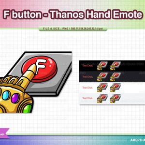 Botón F - Thanos Hand Twith Emotes / Kawaii Emotes / Cute Emotes / Twitch Emotes / Text Emote / Discord / Kawaii