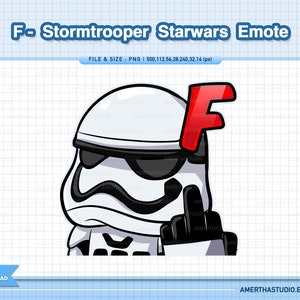 F - Stormtrooper Starwars Twitch Streamer Emotes / Youtube Emotes / Facebook Emotes / Text Emote / Discord / Vtuber Emotes