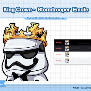 King Crown / GG - Stormtrooper Starwars Twitch Streamer Emotes / Youtube Emotes / Facebook Emotes / Text Emote / Discord / Vtuber Emotes