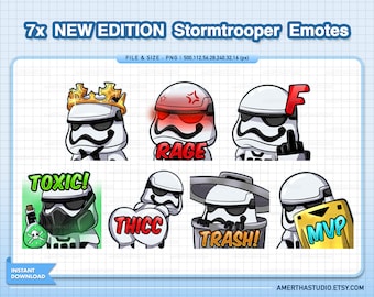 7x NEW EDITION Stormtrooper Starwars Twitch Streamer Emotes | Youtube Emotes | Facebook Emotes | Text Emote | Discord | Vtuber Emotes