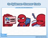 3x Spiderman Red Twitch Emotes | Streamer Emote | Discord Emotes | Youtube Emotes | Custom Emotes | Text Emotes | Vtuber Emote