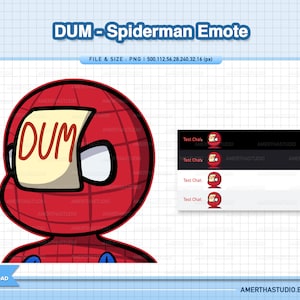Dum - Gestos de Twitch de Spiderman / Gestos Kawaii / Gestos lindos / Gestos de Twitch / Gestos de texto / Discord / Kawaii