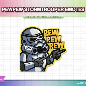 Pew Pew Pew Stormtrooper Starwars Twitch Emotes Pack / Emoticonos Kawaii / Emotes lindos / Emoticonos de Twitch / Emote de texto / Discordia / Kawaii