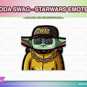Yoda Swag Starwars Twitch Emotes Pack / Emoticonos Kawaii / Emotes lindos / Emoticonos de Twitch / Emote de texto / Discordia / Kawaii