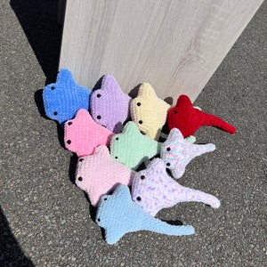 Gehaakte pijlstaartrog knuffel: handgemaakt zeedierspeelgoed, kinderkamerdecoratie
