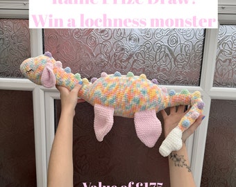 Tombola en ligne - 5 billets | Tirage au sort numérique | Prix du crochet | Billets de tombola | Monstre du Loch Ness | Peluche Nessie