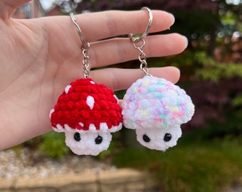 Crochet Mushi-pop Key Ring | Cute Mini Crochet Mushroom | Anxiety / Stress Plushie | Mini Mushroom | Crochet Fidget Popper | Crochet Plush