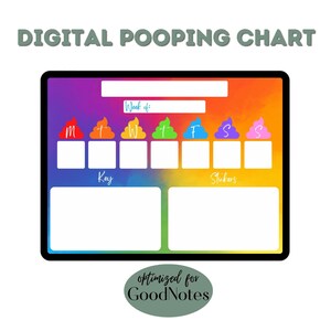 Pooping Chart | Funny BM Tracker for Kids | GoodNotes Weekly Sticker Chart
