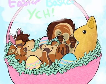 イースターバスケットのファーリーYCH：カスタムファーソナデジタルアート