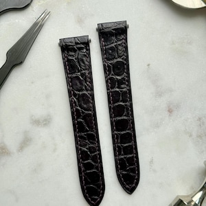 Cartier Santos Alligator Lederarmband mit Schnellverschluss - Schmetterling für Schnalle - individuelle Farben erhältlich (Handnaht)