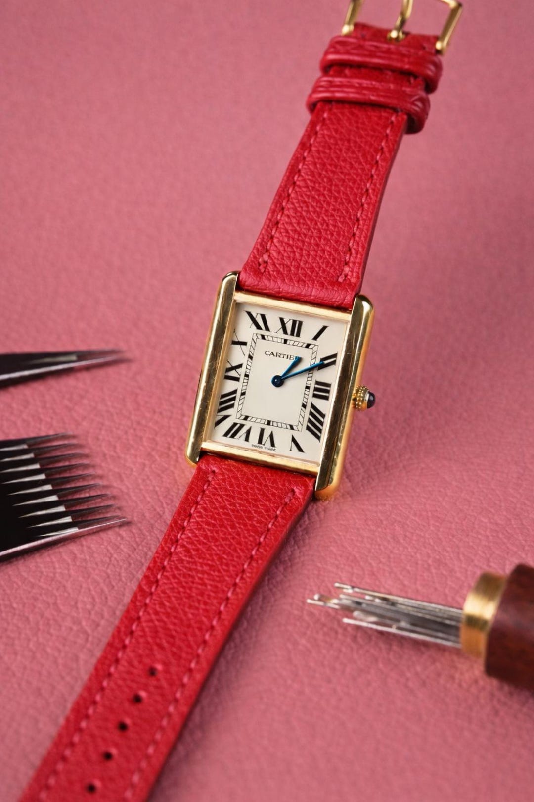 Cartier Tank Leather Watch Strap – Quick Release – Custom Colors