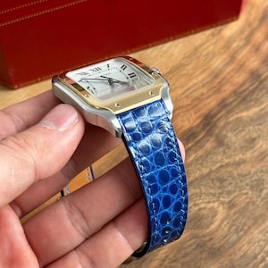 Cartier Santos Alligator Leather Watch Strap: Quick Release, Butterfly Clasp