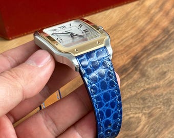 Cartier Santos Alligator Leather Watch Strap: Quick Release, For Butterfly Buckle