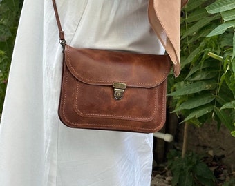 Handmade Genuine Leather Shoulder Bag - Unique Design and Quality