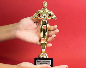 Trofeo Oscar Personalizado con Base de mármol · Personaliza el Premio ÓSCAR con el Texto Que Quieras y Haz un Regalo Original