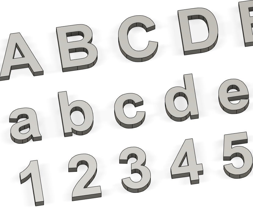 TVOKIDS Uppercase Alphabet 3D Printed Letters Logo 3D Printing 