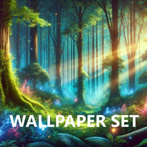 Mythical Forest Digital Wallpaper Set - Set of 5