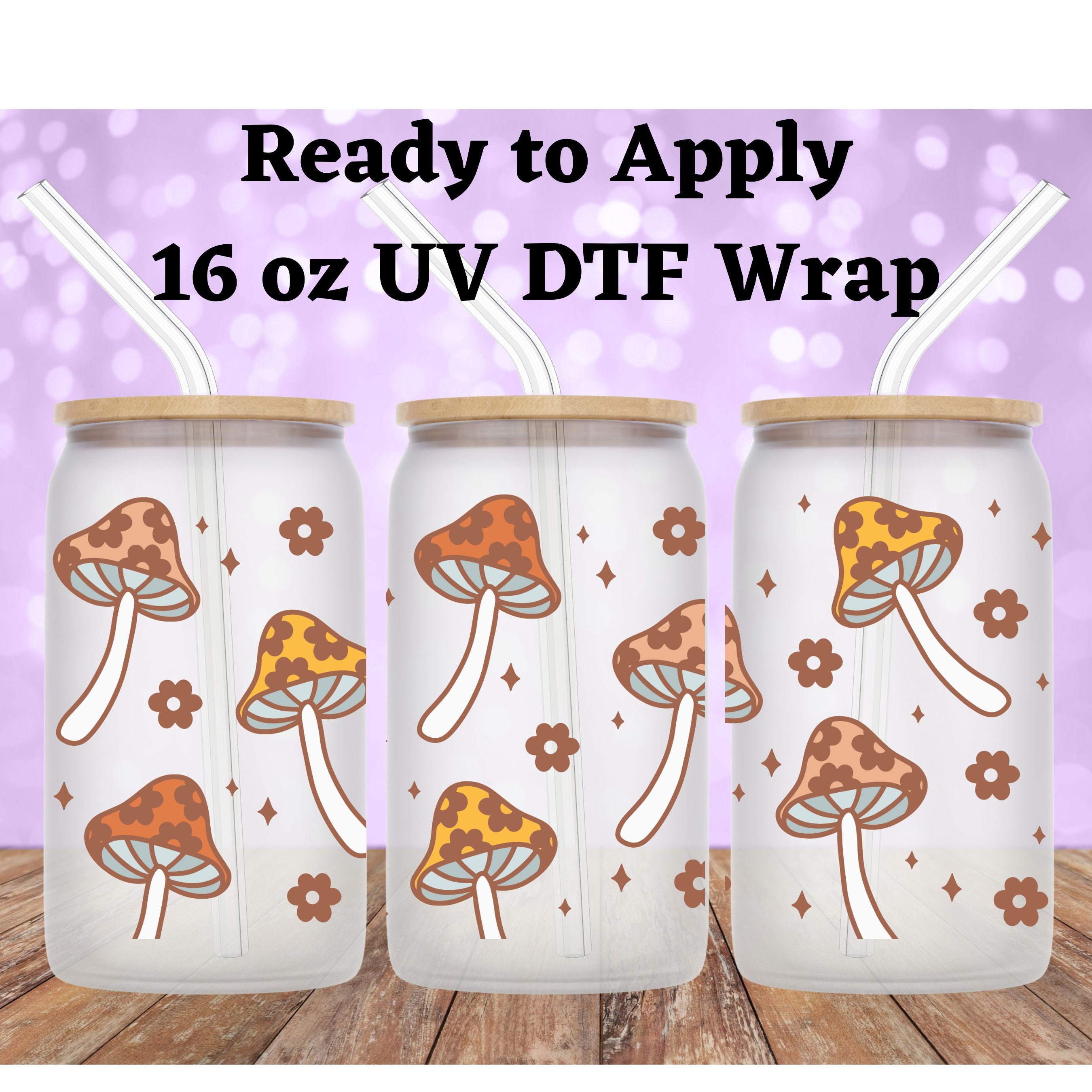 16oz/UV DTF Cup Wrap/No Heat Needed/No Weeding/Easy to Apply/In Stock/Ready  to Ship//Libbey Glass Wrap/Fall Wraps/Autumn Wraps/Football Wrap