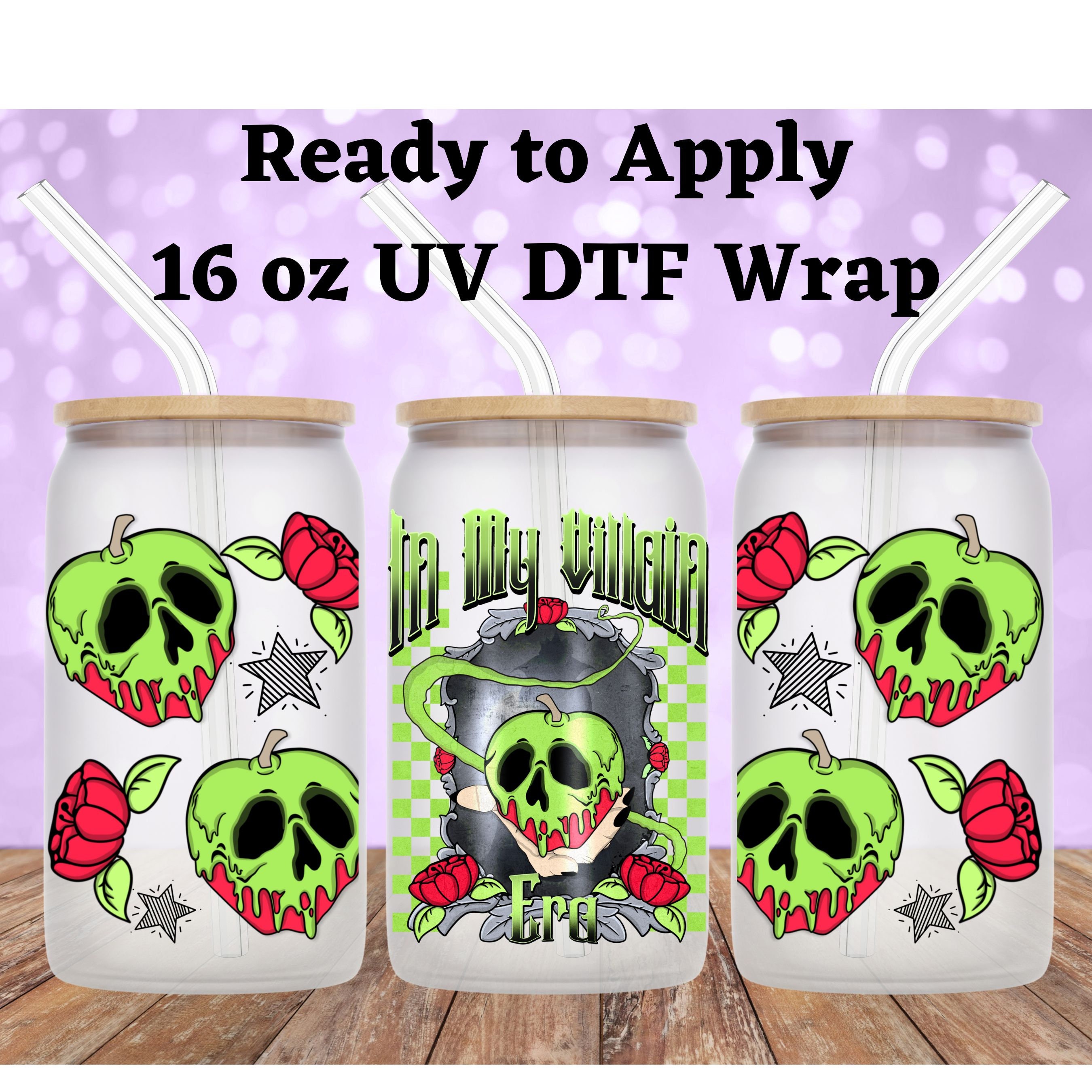 Fall Skull Coffee UV DTF Cup Wrap for 16 oz Glass Can, Ready to Ship and  Ready to Apply!