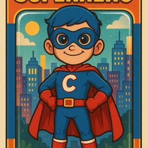 Personalised Photo Cartoon/Superhero/Boxed Character/Fairy tale/Gamer Picture Image KIDS/ADULTS