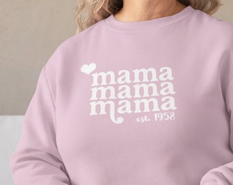 Mama Pullover personalisiert Mama Sweatshirt Jahrestag Geschenk Muttertag Sweatshirt personalisiert Pullover Geschenk Geburtstag