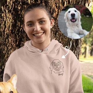 Pet Hoodie Embroidered | Hoodie with pet photo and name | Gift idea for dog or cat owners
