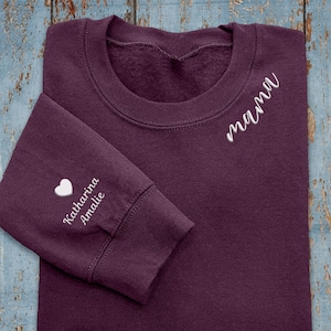 Customizable Sweatshirt Hoodie Embroidery | Unisex Oversized Boyfriend Hoodie | Name sweater gift best friend mom grandma aunt