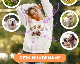 Personalisiertes Hundefoto Sweatshirt mit Hundenamen, individueller Dog Mum Pullover, Geschenk für Hundeliebhaber, Geschenk Hundebesitzer