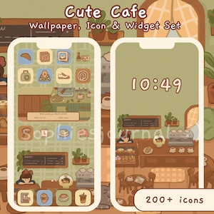 Cozy Cafe App Icons | Hand-Drawn Widgets, Wallpapers (Digital Download)