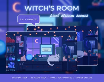 Hexen Raum Pixel Stream Szenen: Animiertes Retro Overlay (Digitaler Download)