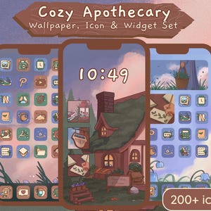 Cottagecore App Icons: Cozy Apothecary Theme, Wallpapers & Widgets (Digital Download)