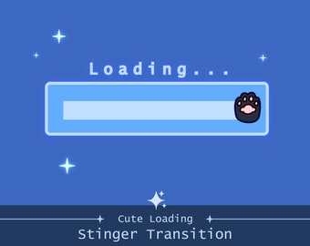 Cute Loading Stinger Transition | OBS Scene Transition | Cat Paw Loading Bar | Twitch Youtube Streamer Vtuber
