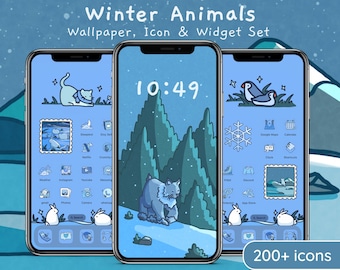 Cute Winter Animals | Aesthetic iOS App Icons, Cute Kawaii Snow Wallpapers and Widgets for iPhone & Android
