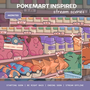 Retro Pokemart Inspired Animated Stream Scenes (Digital Download)